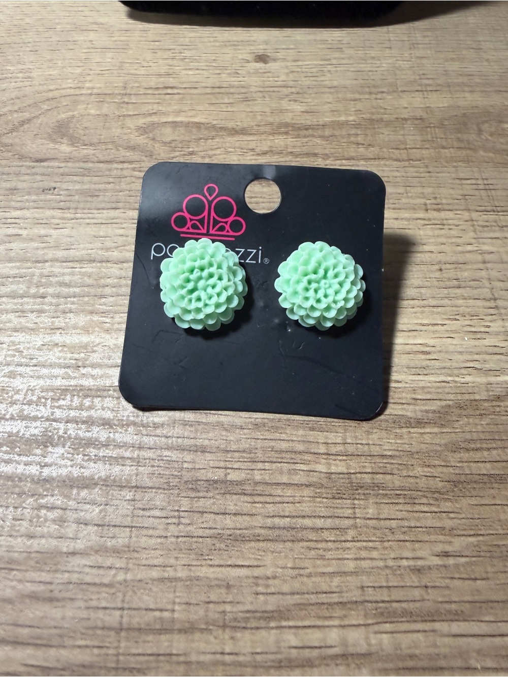 paparazzi Mint Green Floral Resin Button Earrings